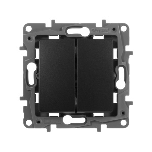 Legrand ETIKA  Выкл. 2кл. Антрацит