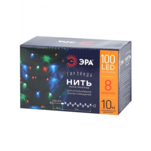 Гирлянда светодиодная "Нить" 10м 100LED  220В IP20 мульти ЭРА
