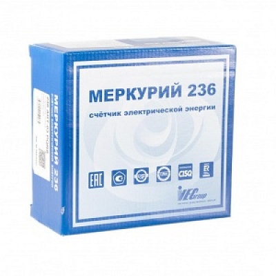 Электросчетчик Меркурий 236 ART-03 PQRS 5(10)A 3*230/400В; 0.5s/1.0 Мн.т. опт.RS-485 ЖКИ